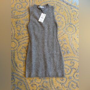 Zara Light Gray Knit Sweater Dress